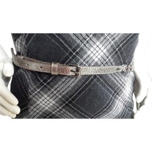 Uterqüe Chain Link Leather 33" To 37" Belt